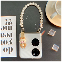 Applicable Huawei p50pocket folding phone shell p50 treasure box hanging rope new folding screen transparent protective sleeve woman