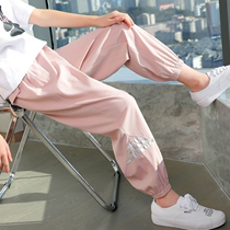 South Korean girl sports pants CUHK Tong Ice Silk thin Mosquito Pants Spring Han Edition Casual Loose 12-year-old 90% pants