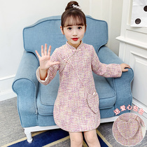 2020 new girls dress autumn dress children cheongsam skirt Korean spring and autumn foreign style princess dress tide