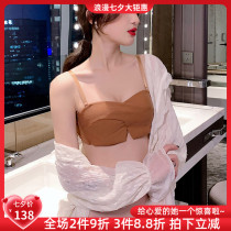 CBW bra set bandeau strapless small bra gathered flat chest upper bracket invisible beauty back strapless underwear