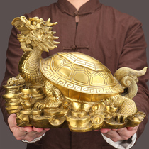 Pure Copper Dragon tortoise ornaments gossip jinao mother dragon head turtle living room home Fortune auspicious beast mascot crafts