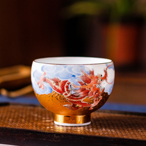 999 True goldhand painted dragon Teng Centil craftsmanship First man Provincial artificial beauty Master Xiao Jianhui Tea Tea Cup sparkling