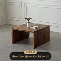 Home Source black walnut natural side log large side living room sofa corner window tatami small square table