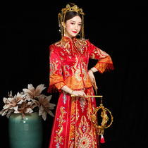 Xiuhe clothing 2021 New toast service cheongsam red Chinese dress dragon and phoenix coat Bride wedding wedding dress large size female