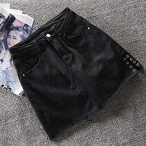 Denim Half Body Skirt Woman Summer New Black Bag Hip Short Dress 2022 New Step Skirt Sexy 100 Lap Denim Dress