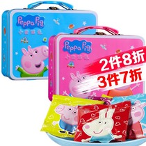 Piggy Page Cookies Cookies Tote Box 120g Handheld Iron Box Milk Cookies Kids Cookies Snacks Gift