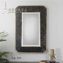 Retro soft wall hanging mirror decorative mirror bedroom hanging mirror fireplace mirror hall hanging mirror