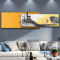 Light luxury orange living room decoration painting modern simple sofa background wall office hanging painting bedroom bed head deer mural