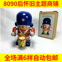 After 80 Classic nostalgic toy Tin clockwork Soldiers Banging the drums and beating the drums Little soldiers childhood retro collection