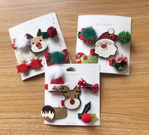 Christmas children hairclip headgear Korean girl baby does not hurt hair bag cloth clip hair accessories bow hair card