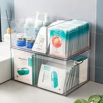 Desktop large opening transparent containing box storage containing basket square bedroom living room combination can be superimposed on the box