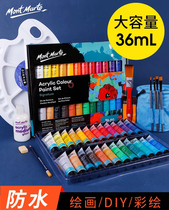 Montmart Australian acrylic pigment set 12 36ml Bingrare beginner childrens acrylic painting diy hand painted wall painting paint paint painting graffiti painting small box painting shoes 18 color 24 color tube