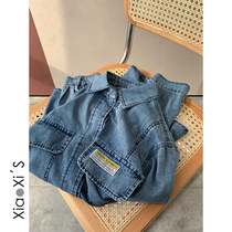 Xiao Xi Jia) 2021 womens shirt New Korean version of loose thin retro wear denim shirt bottom