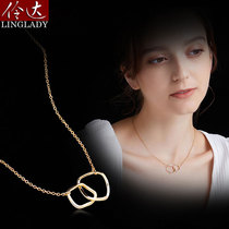 Lingda European and American necklace simple texture streamline choker 2021 New Golden twist chain flower Ying Xintang