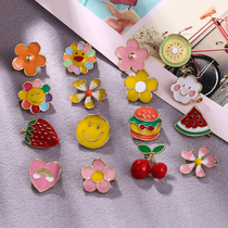Fashion small fixed pin drip oil flower brooch neckline anti-light corsage cute cartoon mini accessories