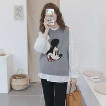 Spring and autumn surrogacy Pregnancy Knit Vest Loose big code Pregnant Woman Vest Fashion Casual Waistcoat