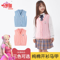 Yeroi girls cardiovert sweater jacket 2022 spring autumn season new college knitted children sweatshirt magma blouses