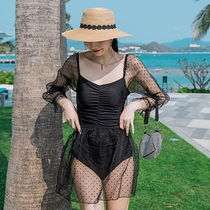 One-piece swimsuit womens belly thin conservative sexy Korean ins style 2019 new skirt hot spring swimsuit