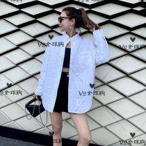 V2 Thom Browne 21 autumn and winter models with lapel white plaid casual loose cotton clothes for men and women