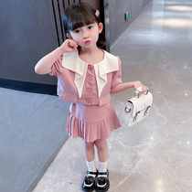 Girls Summer Academy Wind suit Chardress 2022 Yangqi New Childrens clothes Girls clothes Two sets for children