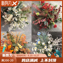  New wedding road leading flower High-end Gesang road leading flower Roman column flower Catwalk stage layout floral props silk flower