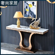 Le Tian Italian light luxury style porch table designer against the wall entrance cabinet entrance hall modern simple end View platform