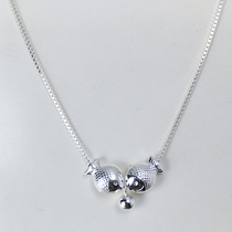 Lock Bone Silver Necklace Woman Fine Subsection Pairs Mouth Fish Womens Box Chain 990 Foot Silver Small Fish Bell Pendant
