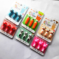 Small fisher cartoon soft rubber pencil sleeve soft pen cap carrot animal shape suitable hexagonal rod round rod triangular rod