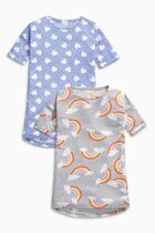 Spot] UK next girl baby girl big girl rainbow loving short sleeve parent-child sleeping dress