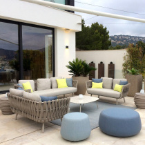 Nordic outdoor rattan sofa designer sun room garden courtyard furniture outdoor rattan chair balcony sofa combination