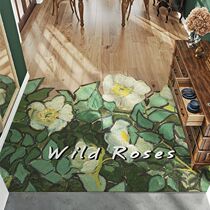 Leather retro light luxury carpet oil painting can be cut into the door mat entry door mat pvc wipe-free foot pad