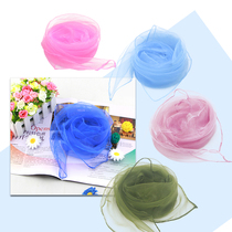 Early education game silk scarves pure color scarves childrens performance dance chiffon baby windproof and dustproof face small square scarf