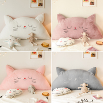 Rabbit velvet cartoon bedside cushion cute girl cat big back bed pillow tatami soft bag can be removed and washed