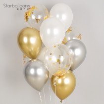 Round latex balloon imported gold silver birthday decoration living room transparent sequin wedding room decoration party