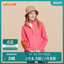 LAFUMA OUTDOOR FLEECE JACKET MENs and womens FLEECE clothes AUTUMN and winter DOUBLE-sided velvet cardigan LFJA9CR60