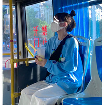 Sweater design sense ins female 2021 autumn and winter blue love tide Salt High Street fried street high style coat