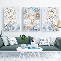 2021 line embroidered cross embroidered triptych new living room minimalist modern large atmospheric hair chasiers own embroidered handmade