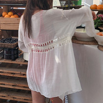 Seaside sunscreen women bikini coat overcoat can be used for water swimsuit cardigan soak hot spring outside with a single piece outside