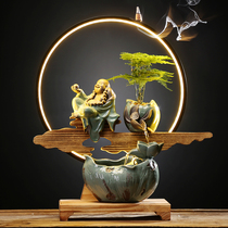 Chinese creative water fountain ornaments Feng Shui fortune Office Zen home Living room Shop opening gift