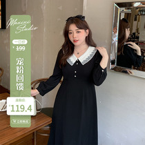(Pet Powder feedback : 60% off the non - quality problem is not changed ) Middle long - term roll - over small black dress girl