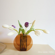 Net celebrity ins style acrylic vase Nordic living room flower arrangement Dried flower vase Geometric artist residence art decoration