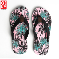 Tide brand flip flops mens flip flops beach shoes large size non-slip young fashion couple cool drag summer outdoor