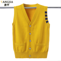 Knitted sweatshirt sweater vest mens Korean version of youth sheep sweatshirt waistcoat for students outside the college wind and shoulder tide