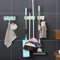 Shake sound non-perforated mop rack adhesive hook strong load-bearing adhesive toilet wall hanging hook storage artifact storage rack