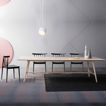 Nordic Solid Wood Meeting Table Long Table Bench Household Living Room Table Minima Modern Negotiate Table Desk