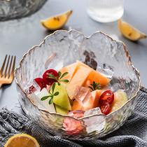 Transparent Phnom Penh glass bowl net red household Japanese large fruit salad bowl single creative Nordic ins small