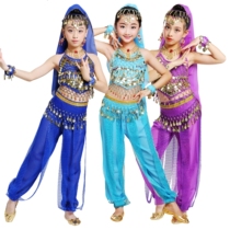 Childrens ethnic group performance Spring summer short sleeve pants Indian dance performance clothing belly leather stage suit female adult new