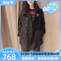 Special cabinet Womens Amasch Double face cashmere Grand coat Women Winter 2022 New Loose Hair Short Coat