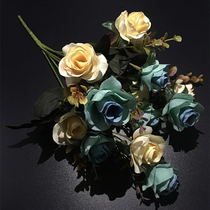 New product simulation rose simulation jewelry Pastoral style ornaments silk flower fake flower decoration artificial simulation flower flower arrangement floral art