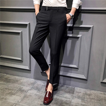 Spring casual pants men's stretch pants slim pants Korean version of thin fashion business feet wedding suit pants